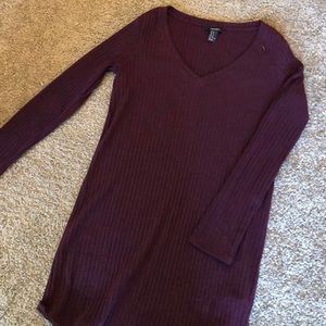 maroon ribber sweater dress